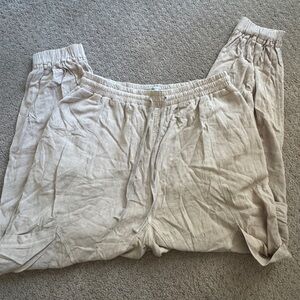 Urban Outfitters Beige Linen Pants